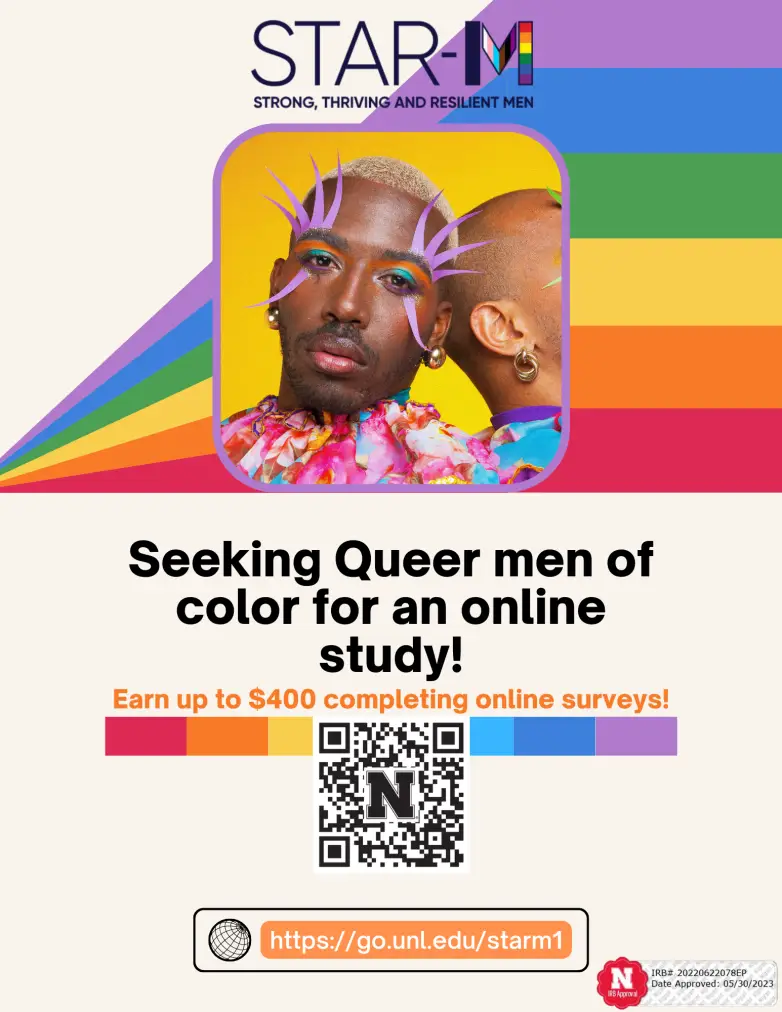 STAR-M Project: Seeking experiences of sexual minority men in the United States; Earn up to $400